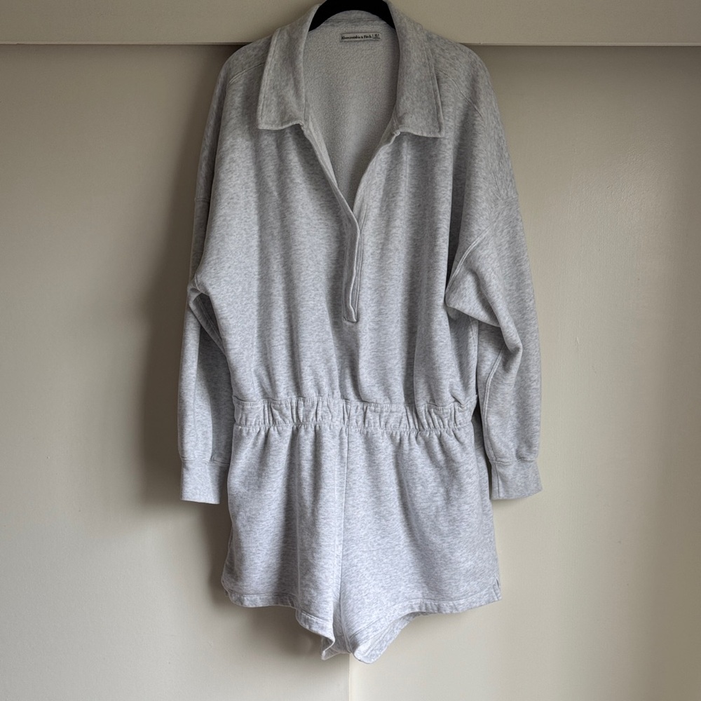 XLT Romper Abercrombie & Fitch Light Gray Sweatshirt material